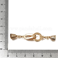 Micro pavé di ottone trasparente cubic zirconia piegato su fermagli&nbsp;CU-CBA4292-02G