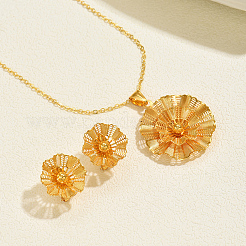 Комплекты из винтажных латунных серег-гвоздиков и ожерелий с подвесками в виде цветов для женщин&nbsp;YM9449