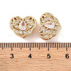 Perle di zirconi cubici trasparenti in micro pavè di ottone&nbsp;KK-S389-20G