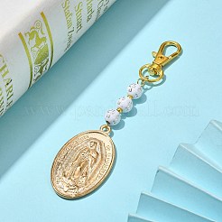 Овал из сплава с подвеской в виде Девы Марии&nbsp;HJEW-JM01762