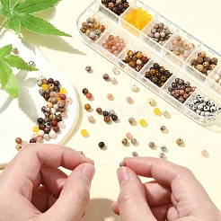 Наборы для самостоятельного изготовления браслетов из круглых бусин из натуральных драгоценных камней DIY-YW0011-52