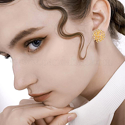 10 шт. латунная фурнитура для сережек-гвоздиков в форме веточки KK-BC0008-79