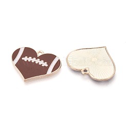 Colgantes de esmalte de aleación de rugby&nbsp;ENAM-T025-02G-01