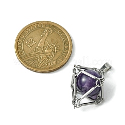 Подвески из нержавеющей стали с натуральными смешанными драгоценными камнями PALLOY-JF02497