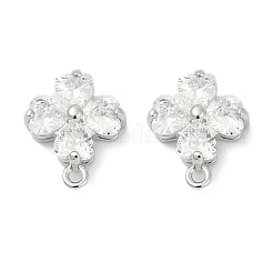 Латунные серьги-гвоздики из циркония&nbsp;KK-Z094-07P