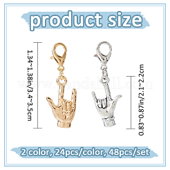 48 шт. 2-х цветные подвески из сплава HJEW-FH00182