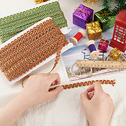 2 карточка 2 цвета полиэстеровая рождественская плетеная кружевная лента OCOR-FH0001-24