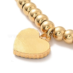 Браслет с подвеской в виде сердца из нержавеющей стали 304 с вакуумным покрытием PVD и эмалью BJEW-B057-08G