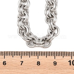 女性用7mm 304ステンレススチール製ダブルリンクチェーンネックレス  変色なし  ステンレス鋼色  16.30インチ（41.4cm）&nbsp;SA-H001-24P