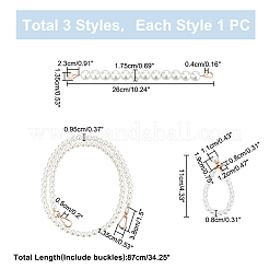 3 шт. 3 ремешка для кошелька из искусственного жемчуга в стиле эпоксидной смолы&nbsp;FIND-WR0009-56