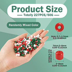 227個のガラスシードビーズ  混合図形  混合スタイル  レッド  2.5~12.5x2~8x2~8mm  穴：0.7~1.5mm&nbsp;SEED-TA0001-58A