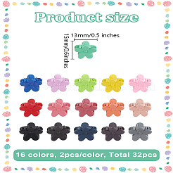 32 шт. 16-х цветные акриловые заколки-коготки для волос&nbsp;AJEW-LP0002-20