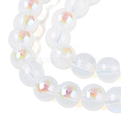 Chapelets de perles en verre d'imitation jade électrolytique&nbsp;EGLA-Q132-6MM-01B-02
