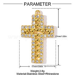Подвески из нержавеющей стали 304 со стразами&nbsp;STAS-OY002-50G