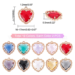 20шт 10 цвета стеклянные подвески&nbsp;GLAA-PH0001-29