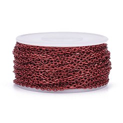 電気泳動 304 ステンレス鋼アズキチェーン  溶接されていない  スプールで  暗赤色  2.9x2.1x0.4mm  約32.8フィート（10m）/ロール&nbsp;CHS-I003-K05