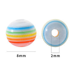 50 шт. Прозрачные бусины из смолы в полоску&nbsp;RESI-YW0001-02D