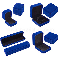 4 шт. 4-х стилевых квадратных и прямоугольных бархатных коробок для ожерелий VBOX-BT0001-01A