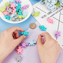 12шт. 6-х цветные силиконовые бусины черепахового цвета SIL-OC0001-09