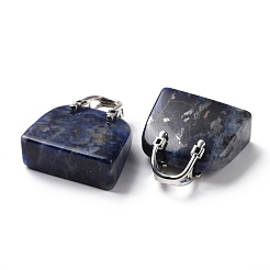Натуральные латунные подвески из содалита&nbsp;KK-E274-01P-03