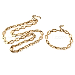 Set di gioielli con collana e bracciale a forma di chicchi di caffè in acciaio inossidabile 304&nbsp;SJEW-L199-19G