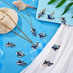 20 шт. кит эмаль подвеска кулон синие киты рыба Шарм морское животное кулон для ювелирных изделий ожерелье браслет серьги изготовление ремесел&nbsp;JX299A