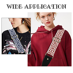 16 ярд 4-х цветных плоских ромбовидных лент из поликоттона в этническом стиле SRIB-WR0001-04