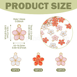 30шт 3 стиля светлые позолоченные подвески из сплава с эмалью&nbsp;ENAM-TA0003-23