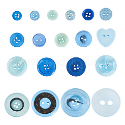 Плоские круглые пуговицы из смолы&nbsp;BUTT-TAC0017-01B