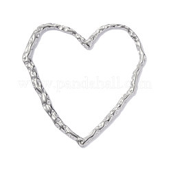304ステンレスペンダント  ハートチャーム  ステンレス鋼色  45x43mm  穴：42mm&nbsp;STAS-OY019-05P