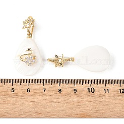 Micro ottone spianare zirconi orecchini pendenti&nbsp;EJEW-JE07442