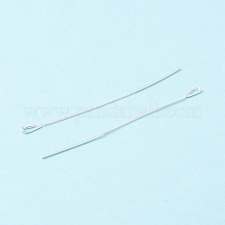 999 изящная серебряная длинная серьга-гвоздик с подвеской-цепочкой EJEW-I260-45S