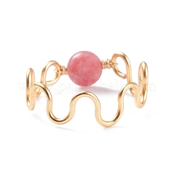 Anelli di perline di pietra mista naturale per donna uomo&nbsp;RJEW-JR00437