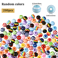 200 шт. круглые бусины из смолы с подкладкой RESI-SP0001-44
