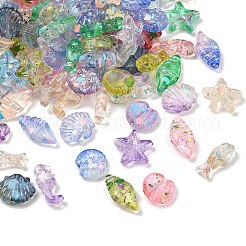 Прозрачные акриловые бусины с океанской тематикой OACR-D321-02