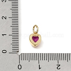 Ciondoli di San Valentino in ottone con pavé di zirconi cubici&nbsp;CU-E002-03G-06