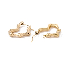 Ионное покрытие (ip) 304 нержавеющая сталь серьги-кольца в форме сердца для женщин EJEW-I267-08G
