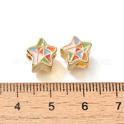 Звездная стойка покрытие латунные эмалевые бусины KK-M298-01G