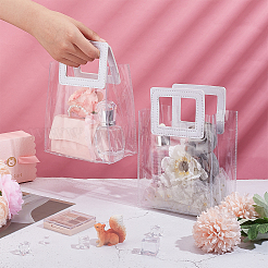 Прямоугольные прозрачные сумки из ПВХ с ручкой на День святого Валентина&nbsp;ABAG-WH0046-05A