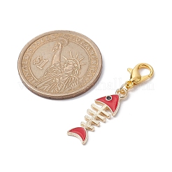 Украшения с подвесками из рыбьей кости из сплава эмали&nbsp;HJEW-JM01499