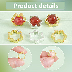 40шт 2 цвета стойки латунные бусины рамки KK-PH0006-31