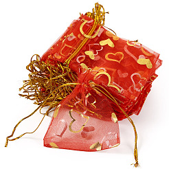 50 Organzabeutel mit Herzaufdruck&nbsp;OP-TADJ0001-01F