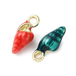 合金エナメルチャーム  混合色  ライトゴールド  巻き貝の形をしたチャーム  13x5.5x5mm  穴：1.8mm&nbsp;AL-CBA3844-02C-G