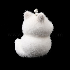 Pendentifs en résine opaque floqués&nbsp;RESI-G128-01O
