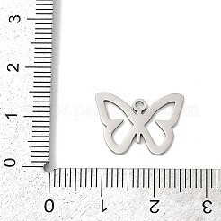 ステンレスペンダント201個  蝶のチャーム  ステンレス鋼色  12.5x17.5x1mm  穴：1.4mm&nbsp;STAS-F316-18P