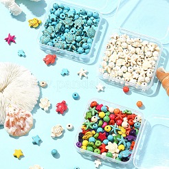 100 шт. 6 вида синтетических бирюзовых бусин TURQ-FS0001-06