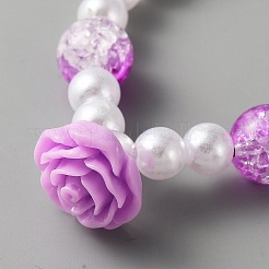 Симпатичный пластиковый шарм-браслет с бусинами из искусственного жемчуга для женщин&nbsp;BJEW-TAC0009-01A