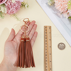 1 porte-clés à pompon en cuir PU&nbsp;KEYC-CL0001-50B