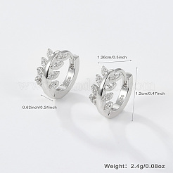 Серьги-кольца из платины 925 пробы с родиевым покрытием UZ5927-1