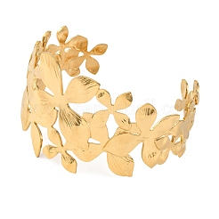 Ионное покрытие (ip) 304 нержавеющая сталь манжеты браслеты для женщин BJEW-D048-03G